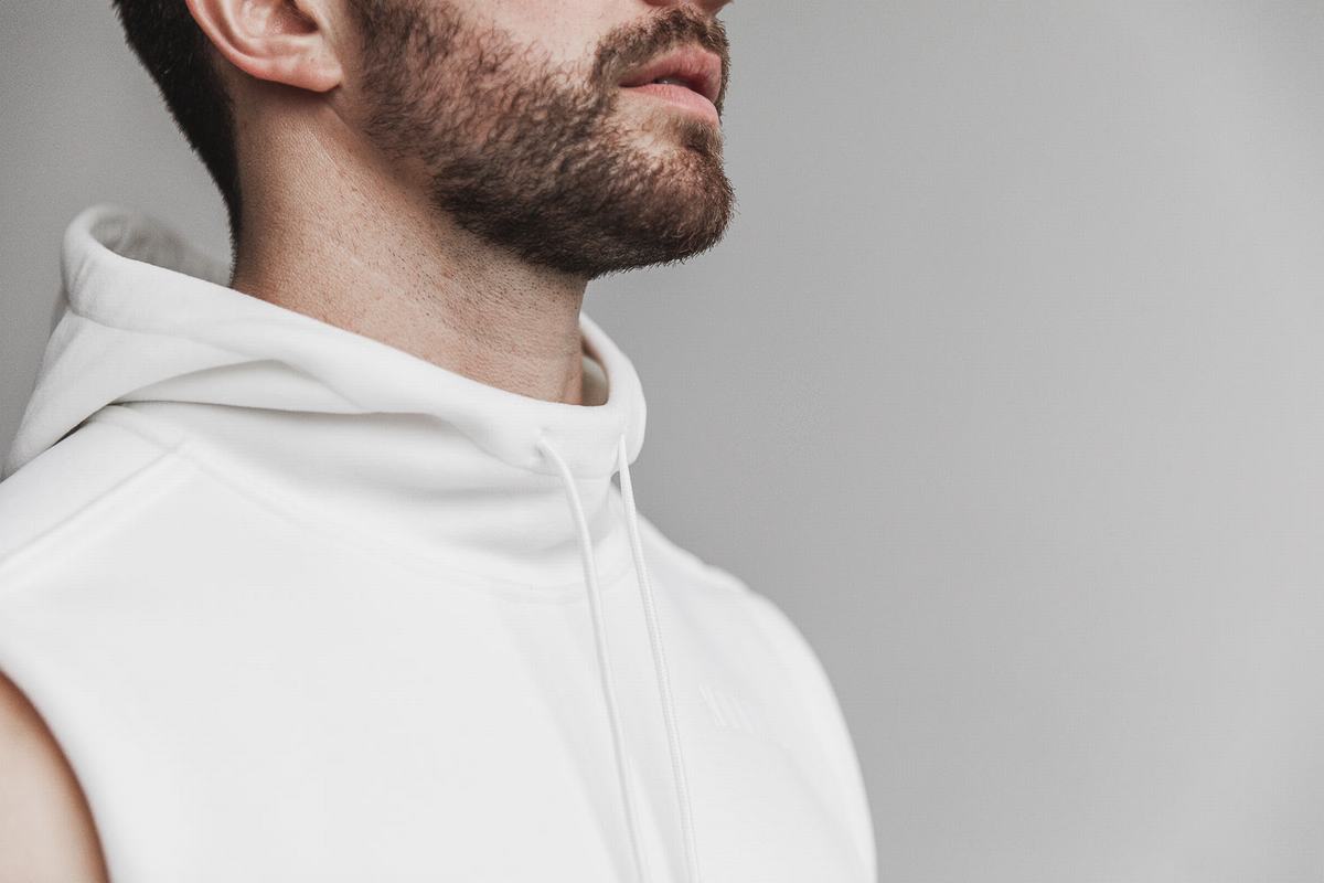 Nobull Arctic Sleeveless Men's Pullover White | Australia (OX2748)